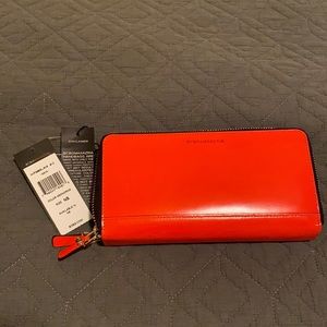 BCBG MaxAzria Leather Diana Wallet neon Orange